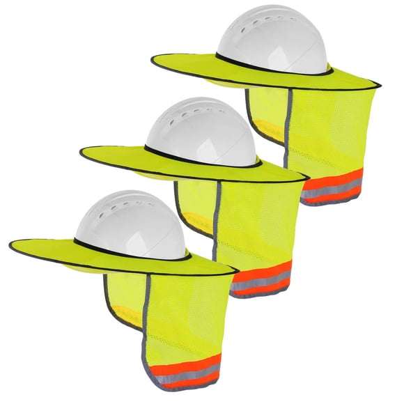 Protector solar para casco de seguridad Tenpluszero, paquete de 3, amarillo reflectante