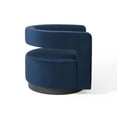 thumbnail image 3 of Modway Spin Cutaway Performance Velvet Swivel Armchair in Midnight Blue, 3 of 9