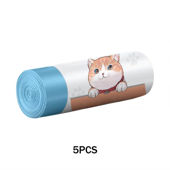 TELOLY 100Pcs Cat Litter Bags,High-Temperature Proof Cat Poop Bags,Self-Closing Design Heavy Duty Trash Bags,67*40cm