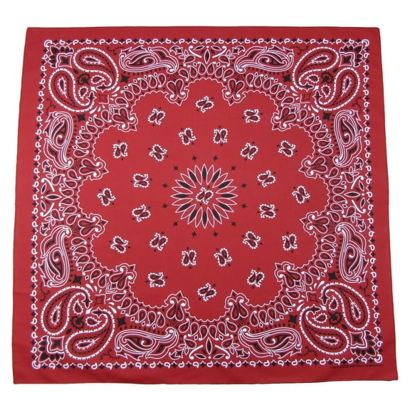 MTL Unisex Adult Gigantic 35 x 35 inch Grande Paisley Cotton Red Bandana USA Made