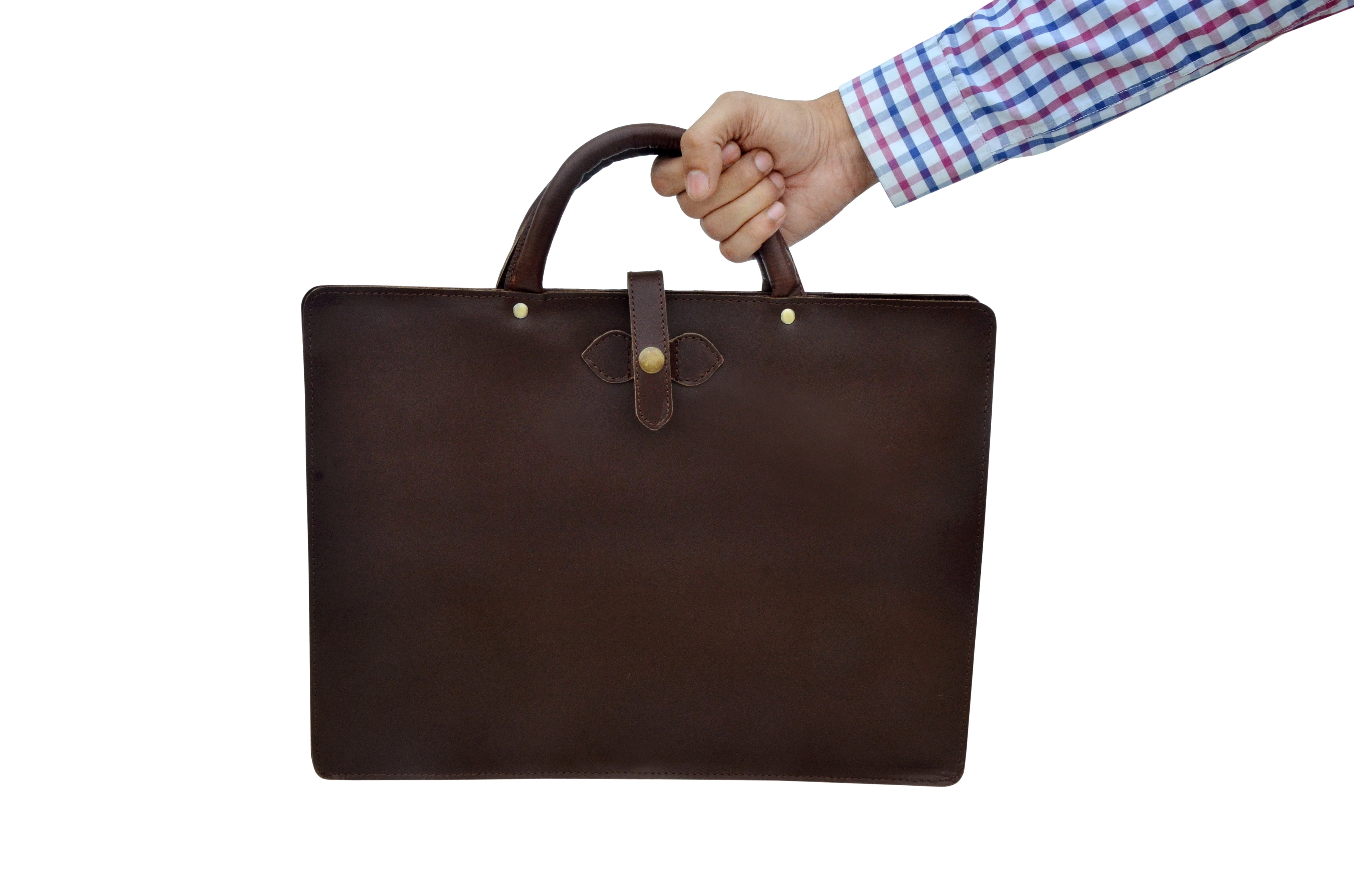 RESISTANCE 16x12 Inches Unisex Leather Laptop Briefcase, MacBook Leather Bag, Handmade Office Bag, Slim Portfolio Briefcase