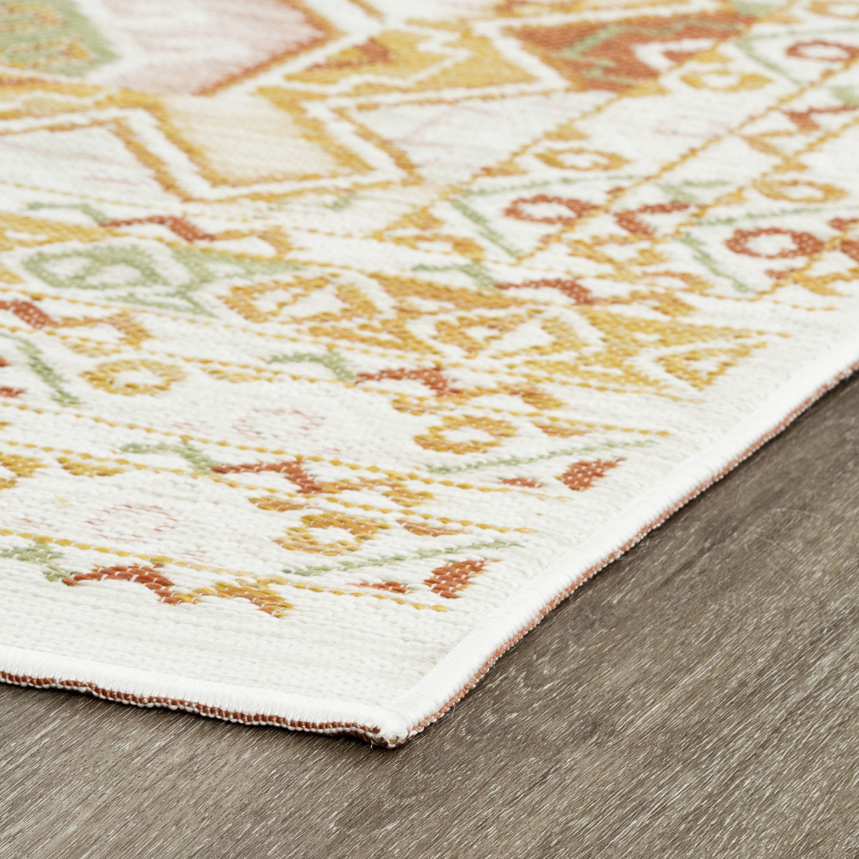 8x10 Water Resistant, Large Indoor Outdoor Rugs for Patios, Front Door Entry, Entryway, Deck, Porch, Balcony | Outside Area Rug for Patio | Orange, Geometric | Size: 7'11'' x 10'3''