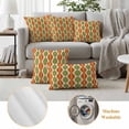 thumbnail image 6 of Orange Green Geometric Outdoor Waterproof Pillow Covers, Abstract Moire Modern Vintage Decorative Rectangle Throw Pillowcase Sofa Cushion Sham for Patio/Couch/Chair, 20"x12" 2 Pack, 6 of 8