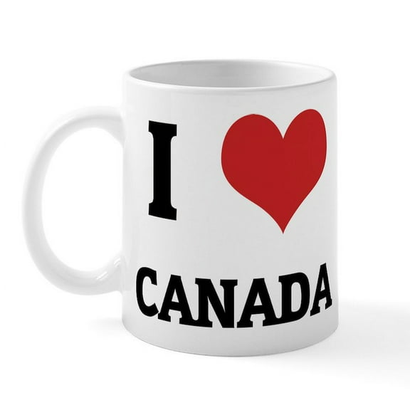 CafePress - I Love Canada Mug - 11 oz Ceramic Mug - Novelty Coffee Tea Cup