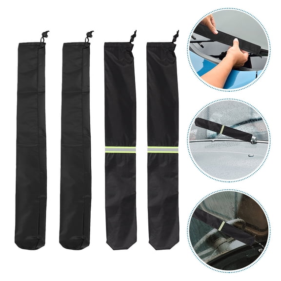 Soimiss 2Pairs Windshield Wiper Covers Black Waterproof Protection Against Bird Droppings