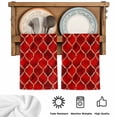 thumbnail image 5 of Red Geometric Kitchen Towels Set of 4, Modern Morocco Abstract Art Absorbent Dish Towels for Kitchen, Microfiber Hand Towel, Quick Drying Tea Towel for Cleaning Decorative Dishcloths, 5 of 7