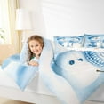 thumbnail image 4 of Manfei Kawaii Christmas Snowman Bedding Comforter Set,Merry Xmas Twin Comforter Sets,White Blue Bedding Set For Kids,Microfiber Bedroom Decor Reversible,2pcs, 4 of 8