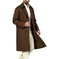 thumbnail image 3 of NOLVAREN Men's Long Trench Coat, Water-Repellent Button Front Jacket with Peak Lapel, Lining and Exterior Pockets for Casual and Work Wear S - 3XL, 3 of 8