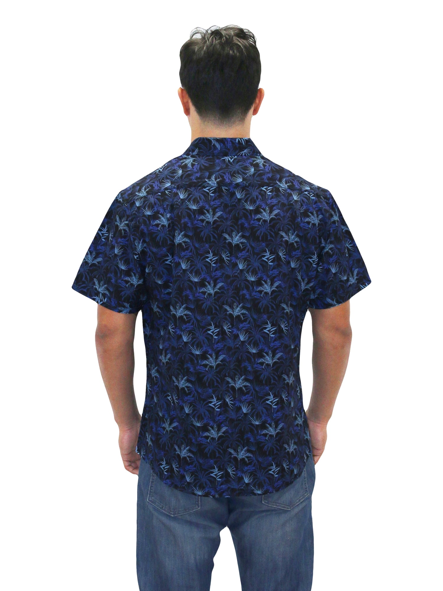ALOHA SHIRT: PALM PLANTATION-BLACK 3XLARGE