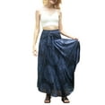 thumbnail image 4 of Gzhioc Women Casual Bohemian Long Skirt, Elastic High Waist Big Hem Tie-up Skirt for Beach/ Seaside/ Vacation, 4 of 9