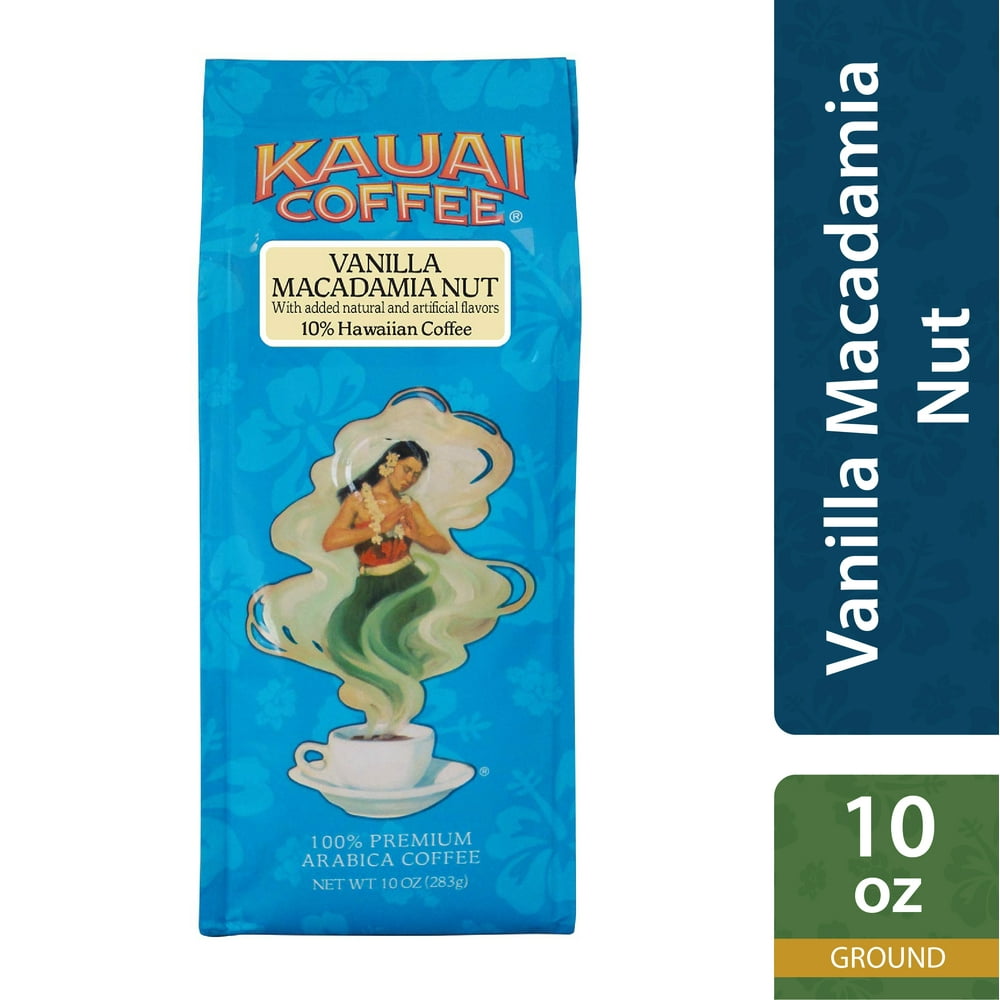 Kauai Coffee 100 Arabica Vanilla Macadamia Nut Hawaiian, Ground Coffee