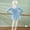 Blue, variant on renvena Kids Girls Long Sleeves Splice Mesh Ballet Dance Gymnastic Leotard Dress