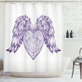 thumbnail image 1 of Ambesonne Wings Print Shower Curtain, Heart Botany Ornate, 69"Wx84"L, Dark Purple and Pale Mauve, 1 of 3