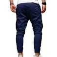 thumbnail image 4 of Iugvhana Joggers Cargo Pants for Men Multi Pockets Solid Color Casual Sports Trousers Drawstring Elastic Waist Slim Fit Leggings Pants Blue XXXL, 4 of 4