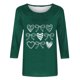 thumbnail image 5 of RKSTN Valentines Gift 3/4 Length Sleeve Womens Tops Oversized Crewneck Valentine Day Loves Heart Graphic Print Short Sleeve T Shirt Womens Casual Plus Size Round Neck Three Quarter Sleeve Tee Shirt, 5 of 6