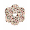 thumbnail image 7 of 13 Inch Round Placemats Set of 6, Watercolor Flowers Non Slip Heat Insulation PP Table Mats, Rustic Spring Floral Botanical Beige Washable Place Mats for Kitchen Dining Party Table Decor, 7 of 7