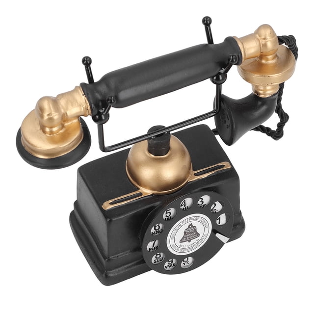 Modelo De Teléfono Retro, Adorno De Teléfono Retro Exquisito Decorativo Resina Con Cable Para Cafetería Para Restaurante