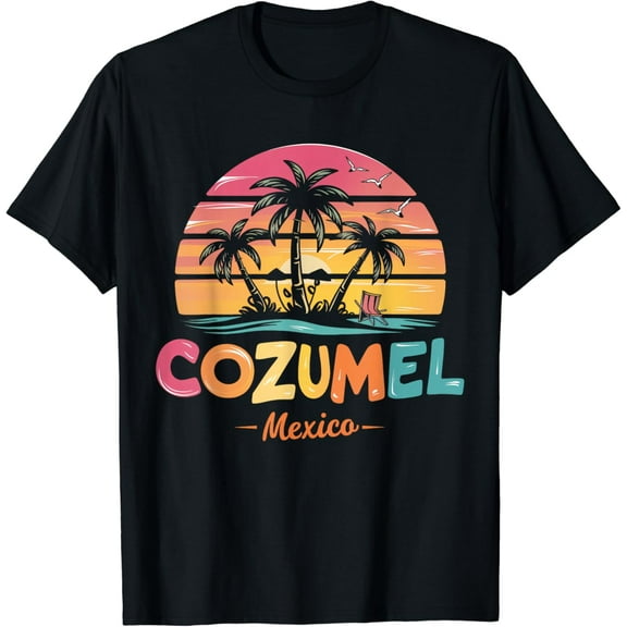 Cozumel Mexico Souvenir Beach Sunset Vintage T-Shirt