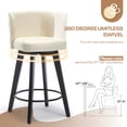 thumbnail image 4 of TEWLOSS Counter Height Bar Stools Set of 2, 27.5in Swivel PU Leather Bar Chairs with Curved Back for Kitchen Island, Beige, 4 of 7