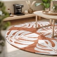 thumbnail image 3 of Round Rugs 6Ft, Orange Monstera Deliciosa Round Area Rug Washable Indoor Throw Carpet, Summer Botanical Tropical Soft Non Slip Circle Rug for Office Cabinet Home Decor Aesthetic, 3 of 8