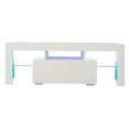 thumbnail image 5 of Mother's Day-White TV Stand for 55 inch TV,Modern High Glossy Television Table Stands TV Cabinet Console Table with 16 Colors LED Lights,TV Buffet Cabinet with Storage,Living Room Entertainment Center, 5 of 10
