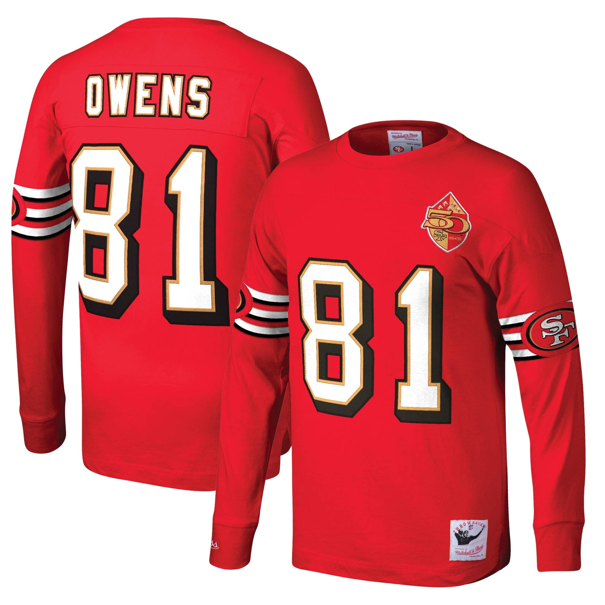 49ers long sleeve throwback jersey