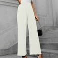 thumbnail image 5 of cFmduc Women's Wide Leg Pants Elastic High Waisted Pleated Casual Palazzo Pants Straight Leg Trousers with Pockets, 5 of 8