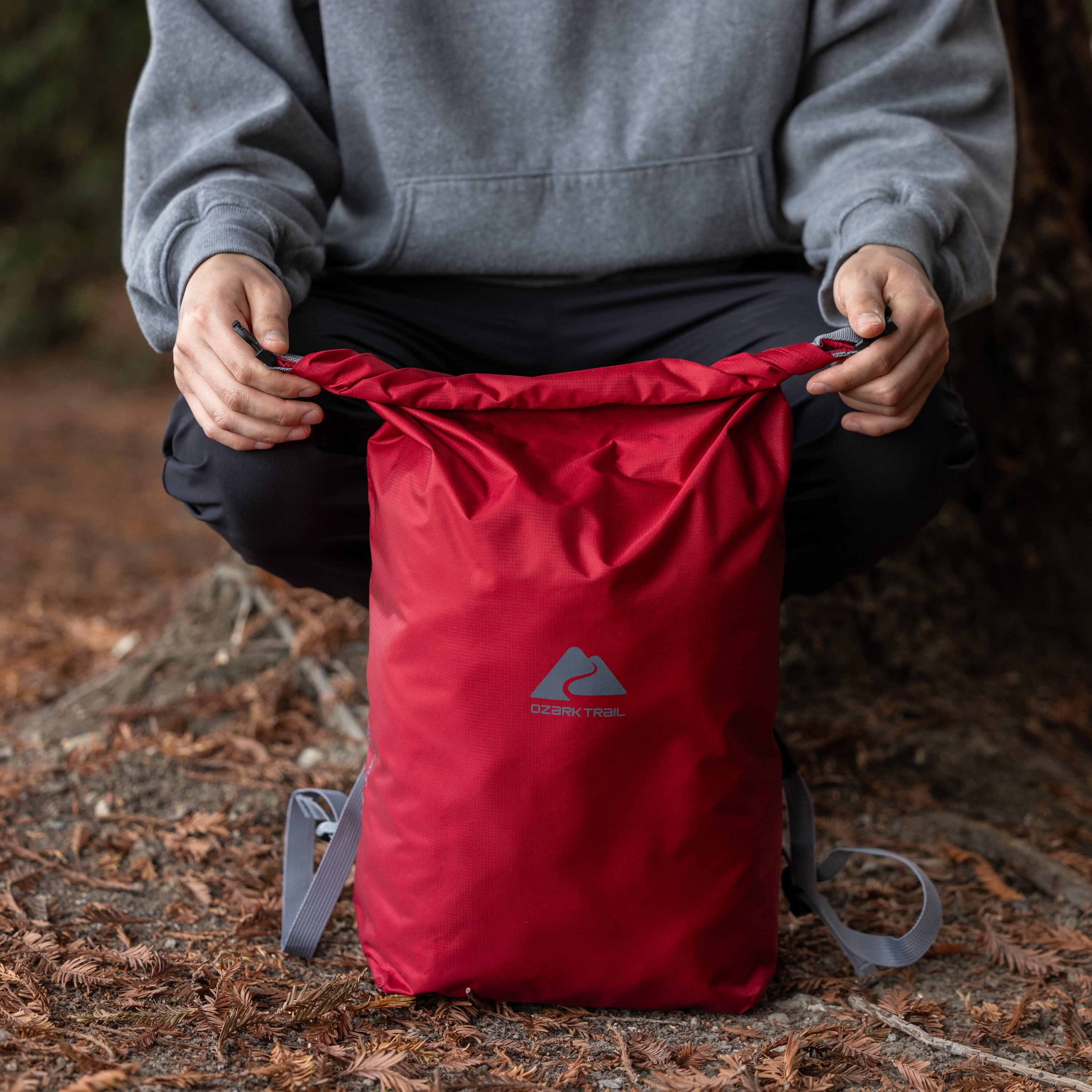 Ozark Trail 15L Waterproof Backpack, Red Mark, Unisex, Adult