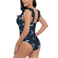 thumbnail image 5 of Yiaed Beautiful Butterflies Print Women's Ruffled One Piece Swimsuit V Neck Swimwear Slimming Monokini for Woman-Large, 5 of 8