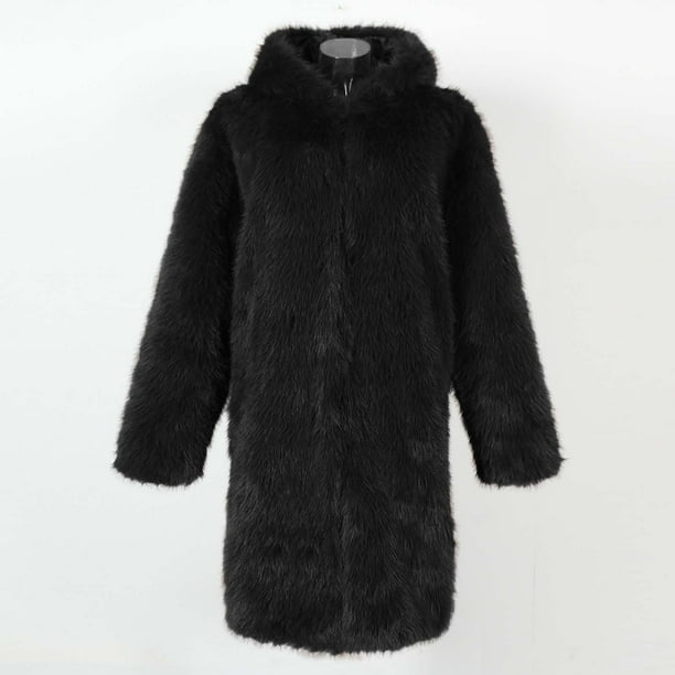 Frostluinai Oversized Hooded Winter Coats Men Warm Shaggy Faux Fur