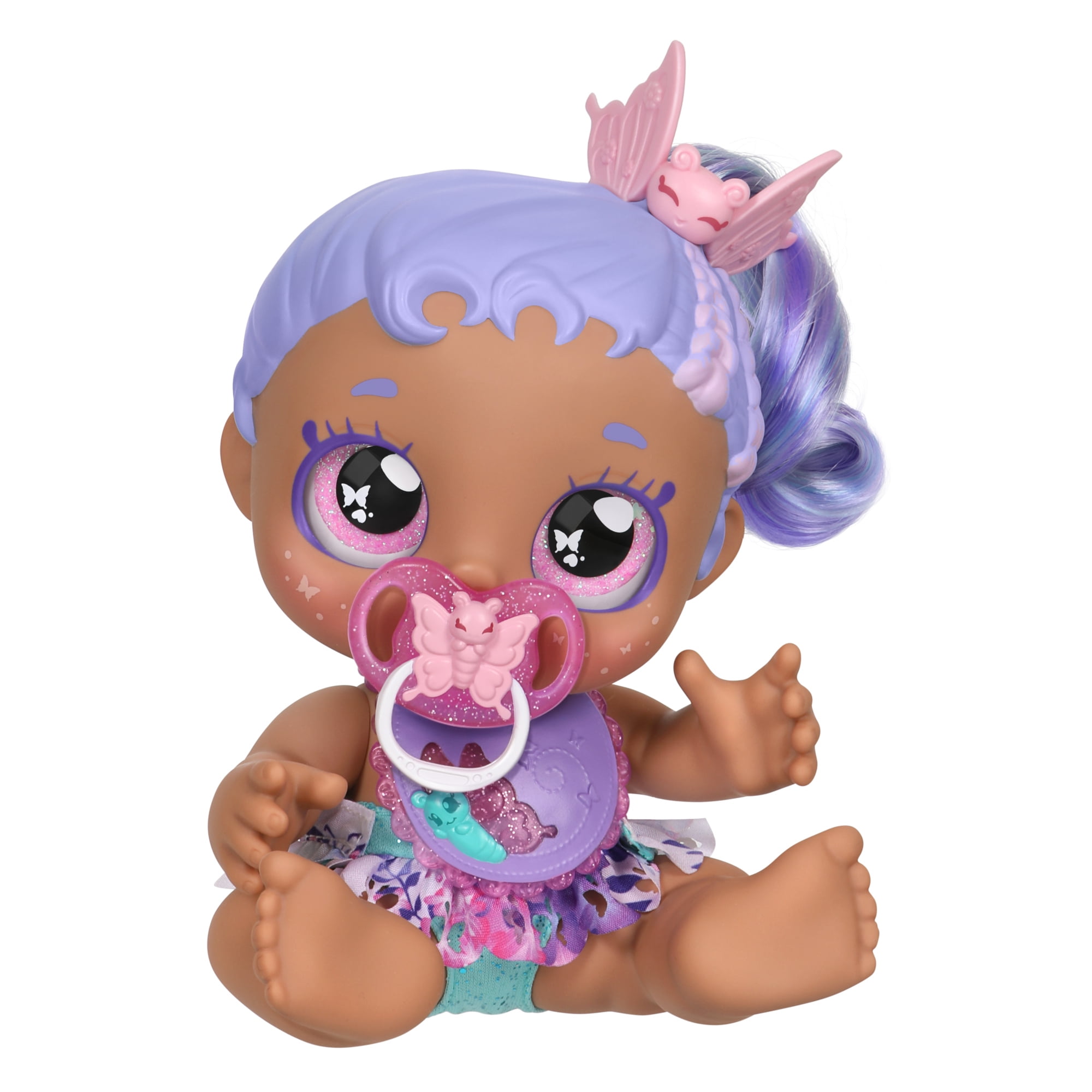 Kindi Kids Scented Baby Sister: Fifi Flutters - Baby Doll Kindi Kids 6.5 inch doll and 2 Accessories, Toys for Kids, Preschool, Ages 3+