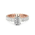 thumbnail image 4 of 3 Carat IGI Certified Oval Shape Lab Grown Diamond Engagement Ring | 14K Rose Gold | Celeste Side Oval Diamond Eternity Lab Diamond Ring | FG-VS1-VS2 Quality Friendly Diamonds, 4 of 6