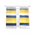 thumbnail image 2 of Yellow Grey Blue Sheer Curtains 63 Inches Long 2 Panels Lines Geometric Light Filtering Semi Sheer Window Curtains Drapes for Bedroom Living Room 52"x63", 2 of 7