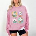 thumbnail image 2 of Gunia Women'S Halloween Ghost Sweatshirts Fashion Cute Casual Print Round Neck Hoodless Long Sleeve Hoodie Pullover Tops Fall Trendy Clothes Pink S-2Xl, 2 of 4