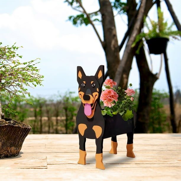 Herramientas y mejoras para el hogar Arte de jardín Manualidades Perro Maceta Almacenamiento Decoración de jardín Maceta de plantación artística