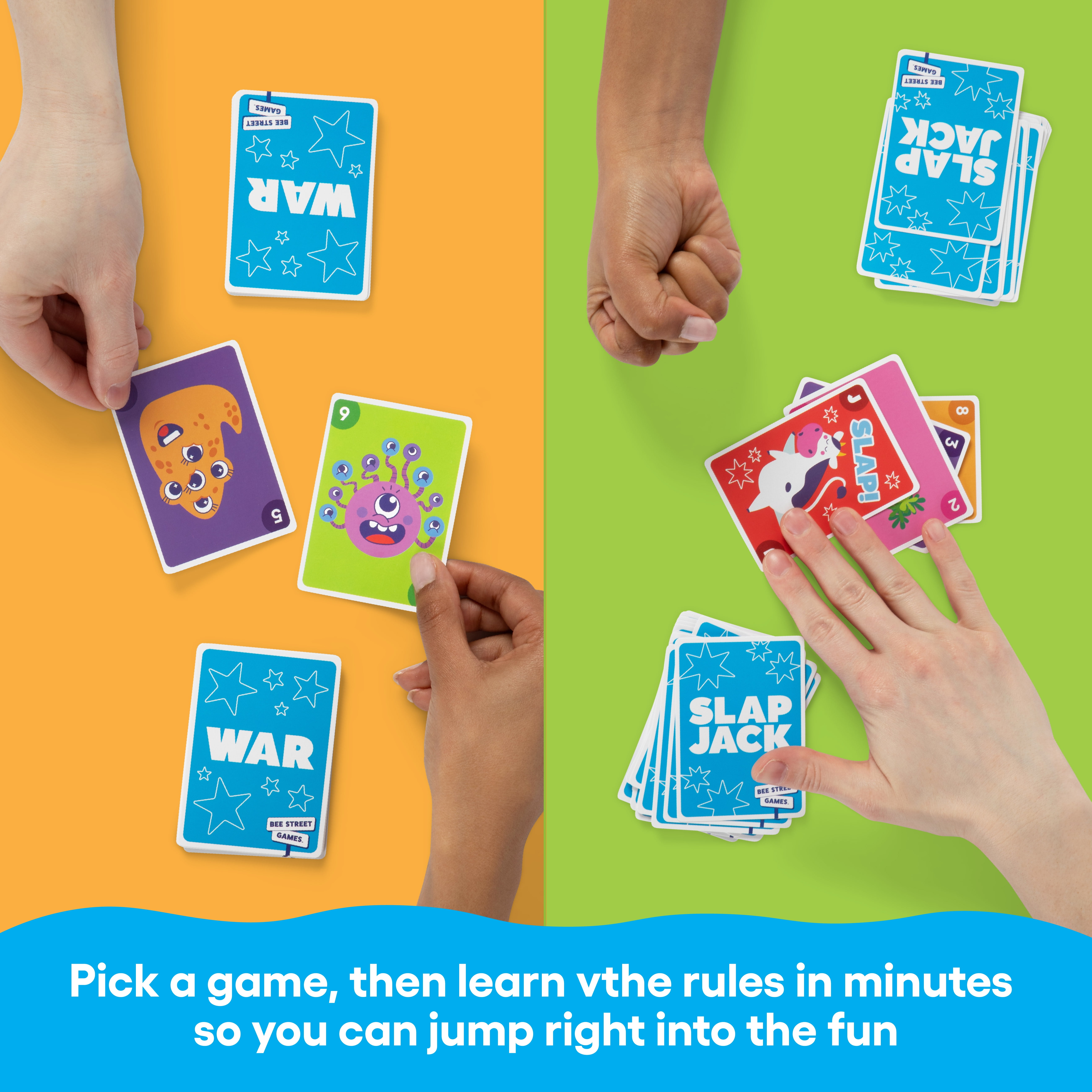 6 in 1 Classic Card Games Pack from Bee Street Games - PAL Award 2025 Winner, Includes Six Family Games