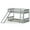Grey, variant on Gymax Twin over Twin Bunk Wooden Low Bed with Slide Ladder for Kids White