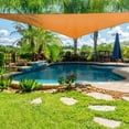thumbnail image 6 of Imountek 13ft Triangle Shade Sail, UV Protection Sun Canopy Shelter Cover for Patio Garden Outdoor, Orange, 6 of 8