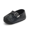 thumbnail image 6 of Splozh Toddler Girl Shoes Baby Dress Shoes Walking Leather Shoes Round Toe Flat Solid Color Soft Sole Toddler Shoes Black,US 4, 6 of 8