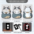 thumbnail image 3 of Yayeee Toggle Light Switch Wall Plate 1-Gang 4.5"x2.7" Home Decorative Outlet Cover, Blue Cute Cat, 3 of 7