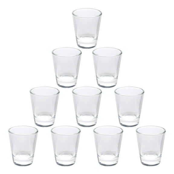 Shot Glasses 1.75 oz. Set of 10, Bulk Pack - Great for Wedding Favors, Bachelorette Party Decorations, Party Fovors, Color Bottom - Clear