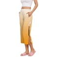 thumbnail image 2 of VV AVEORS Tear Away Capri Sweatpants For Women Breakaway Wide Leg Knee Ankle Replacement Adaptive Pants Yellow L, 2 of 5
