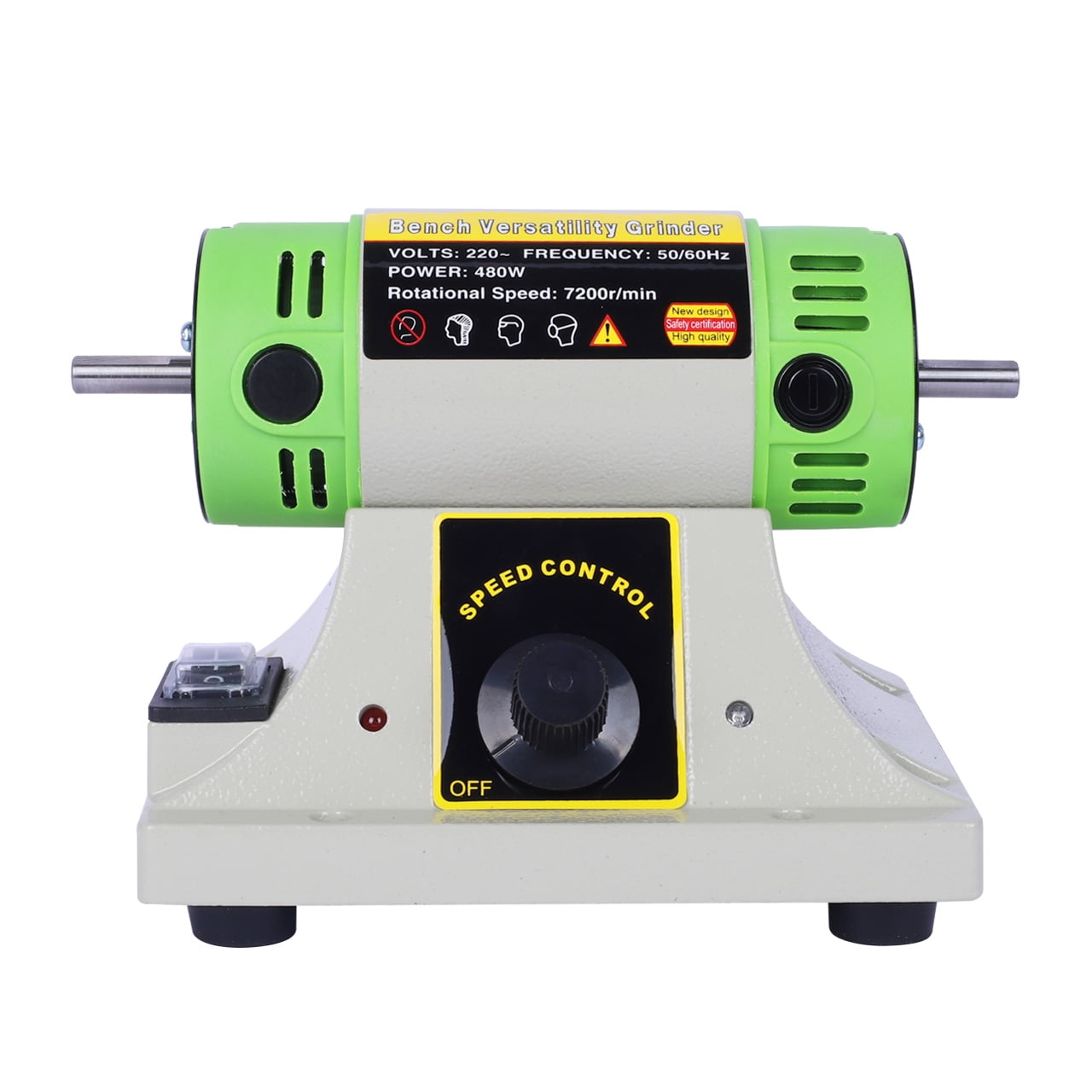 BG3109 Mini Polishing Motor with Dust Collector double head, Stepless Speed Regulation Bench Buffer Polisher Jewelry