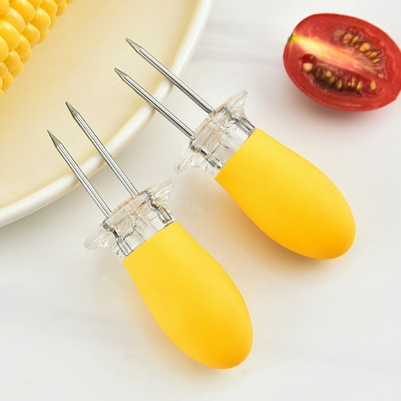 CIMAXIC 12Pcs Corn Holders for Corn on the Cob in Yellow Color with Firm Grip