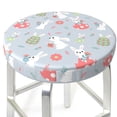 thumbnail image 3 of Balery Bunny cartoon with easter Fundas de asiento para taburete de bar redondo de tela de terciopelo ajustables que protegen de arañazos y manchas para sillas de 14 a 17 pulgadas.-13 inch, 3 of 7