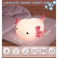 thumbnail image 4 of Axolotl Night Light Rechargeable LED Silicone Lamp For Kids Pink Axolotl Table Bedside Night Light Nursery Decor, 4 of 5