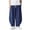 Navy, variant on Men's Harem Pants Wide Leg Drawstring Elastic Waist Relaxed Fit Casual Summer Linen Pants