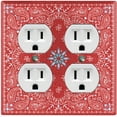 thumbnail image 4 of Metal Light Switch Plate Cover Red Floral Bandana Paisley Tile Pattern TIL049, 4 of 15