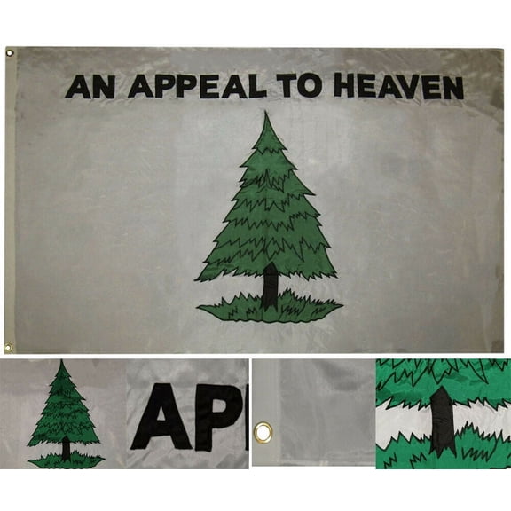 3x5 Embroidered An Appeal To Heaven 210D Nylon Flag 3'x5' Grommets