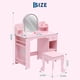 thumbnail image 2 of Rosa 2 - in - 1 para niños vanity con lighted mirror, estante, cajón y abiertos estantes - suitable para 3 - 9 yrs girls, 2 of 8